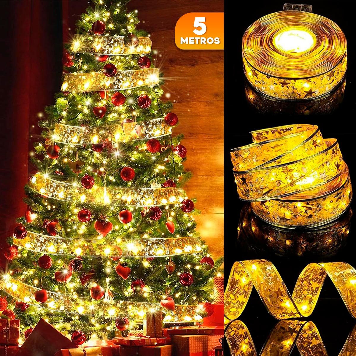 1728507235Cinta Navideña Con Luces LED Inalámbrica 5 M Decorativa C2019 1