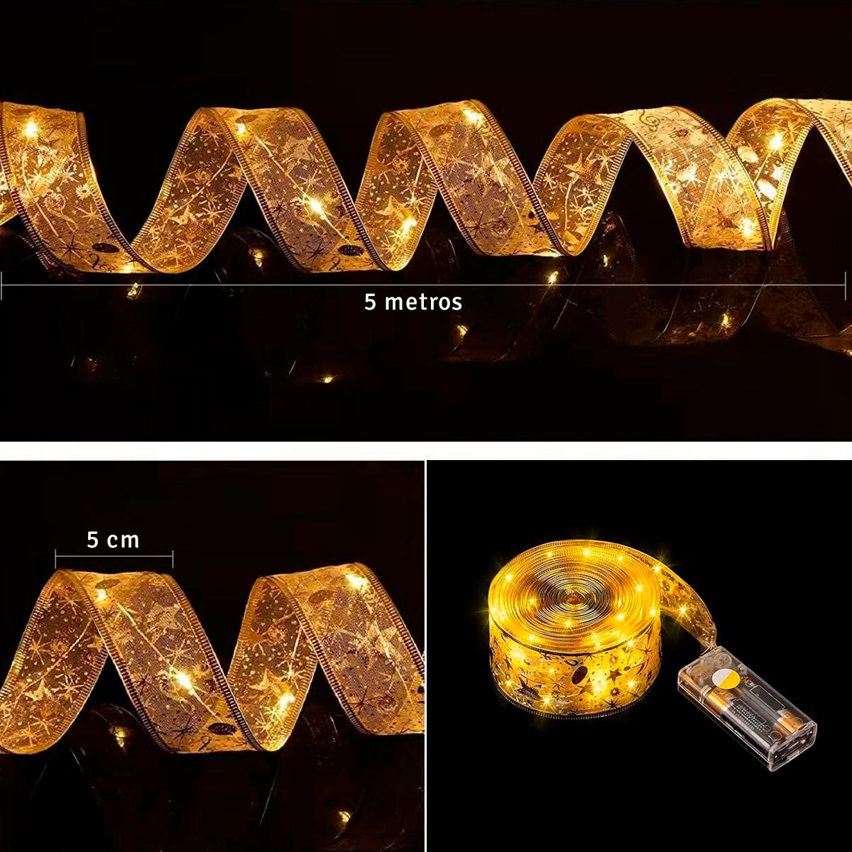 1728507235Cinta Navideña Con Luces LED Inalámbrica 5 M Decorativa C2019 3