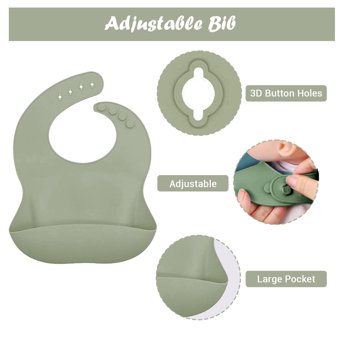 1732896110juego de vajilla de silicona para bebe 8 pcs Verde osc 6